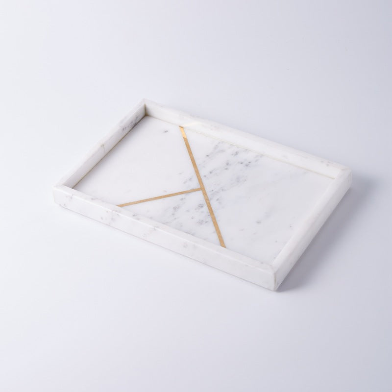 Black White Gray Marble Tray Cosmetics Toiletries Storage Tray