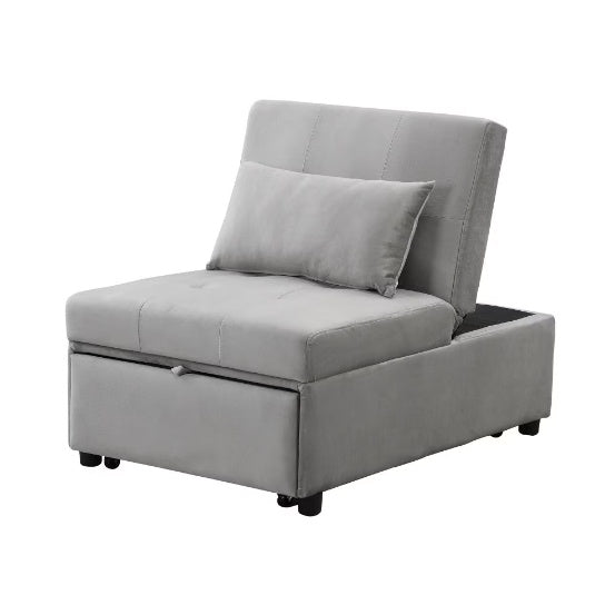 Folding Ottoman Sofa Bed Gray