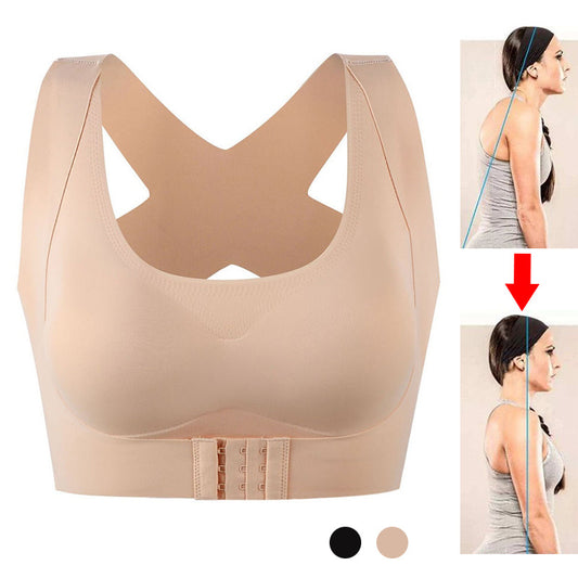 Posture Corrector Bra For Women  2-in-1 Breast Lifter & Back Support  Front Closure Sports Shaper